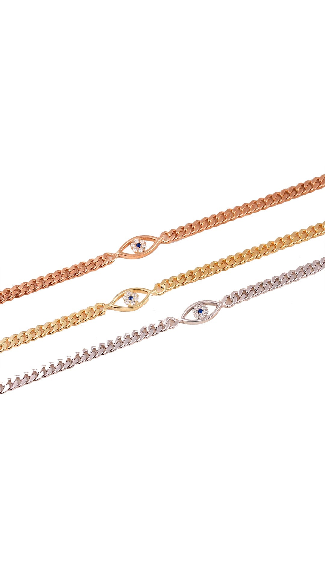 925 Silver Good Luck Evil Eye Bracelet