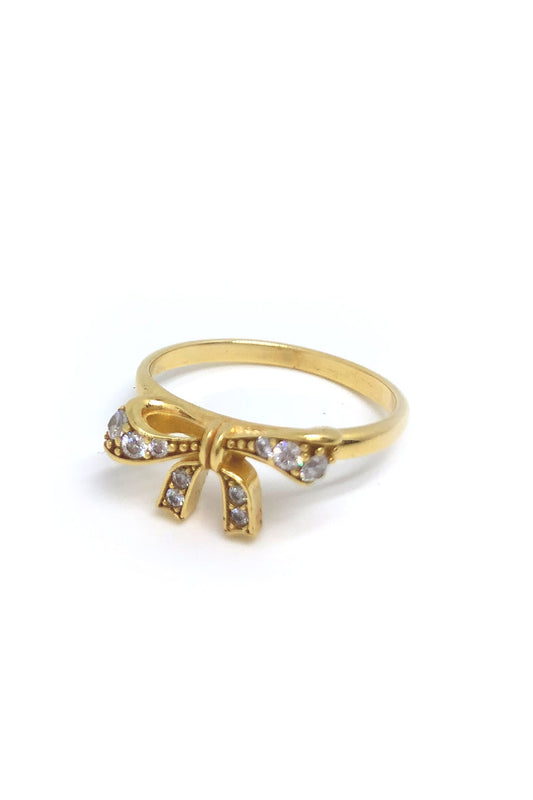 Elegant Bow Silver-Plated Ring